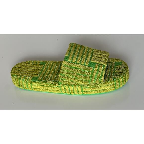 NIB $600 Bottega Veneta Mens Intrecciato Resort Sponge Slipper Green 9 US 660245 main image 5